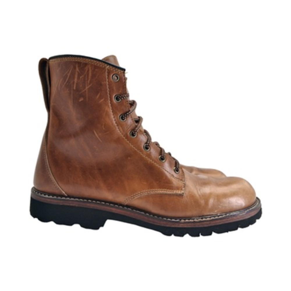 Quoddy Boots Mens Size 11.5 Brown Leather Combat Ankle Vibram Lined Lace Up - Picture 4 of 13
